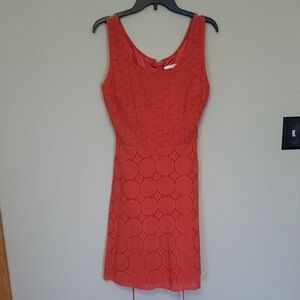 Elegant Coral Midi Dress